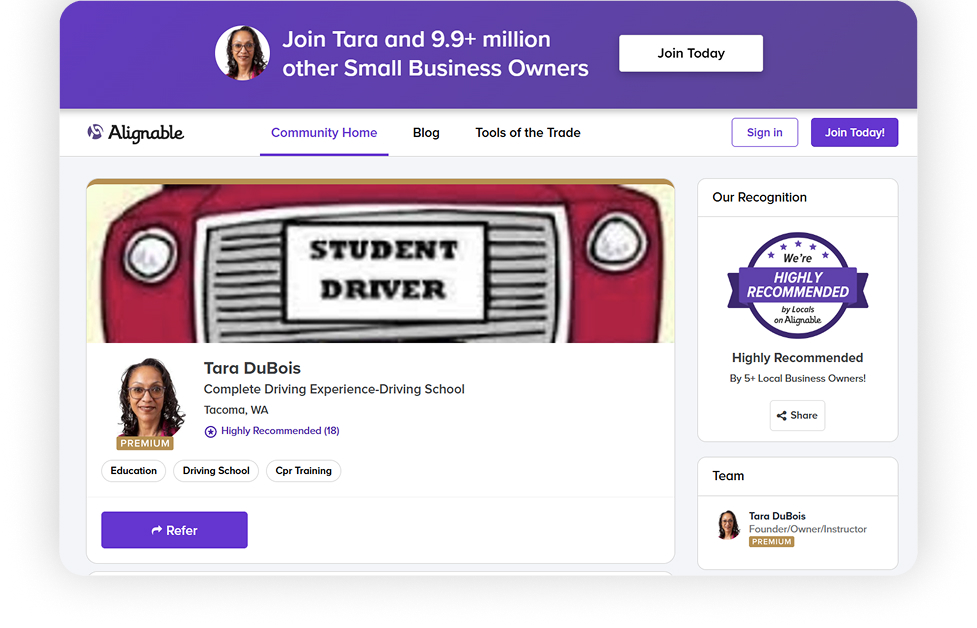 Join Tara Dubois and become a driving instructor